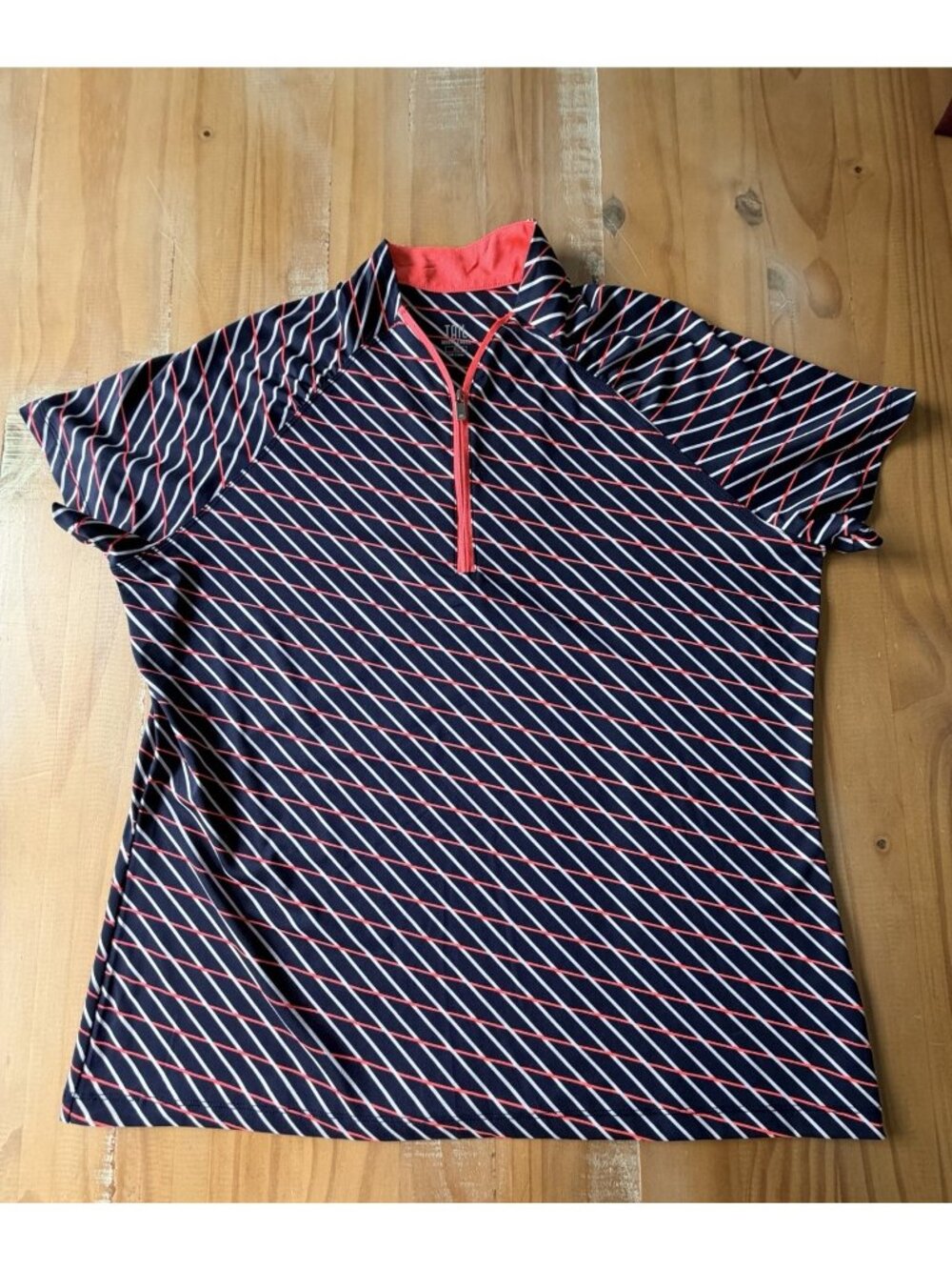 Tail White Label 1/4 Zip Performance Golf Polo SS Geometric Design Ladies XL